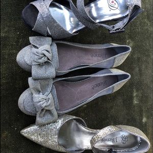 Silver sequin shoes